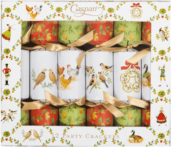 Caspari On The Twelfth Day Mini Party Crackers - 7 Inch/12